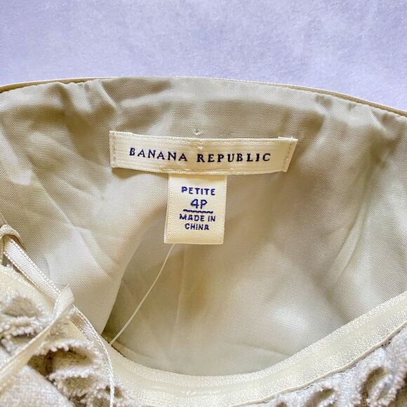 Banana Republic Dress 4P Gray Jewel Strapless Holiday Party Fit & Flare FLAW - Picture 4 of 9